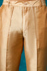 VASTRAMAY Men's Beige jacquard Kurta With Pant Set